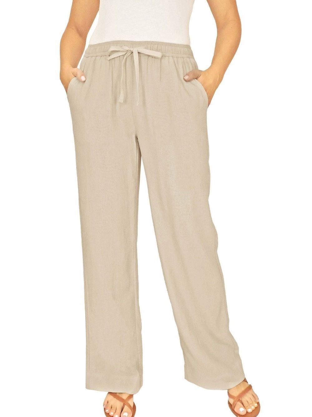 Briggs Tan Linen Blend Pants